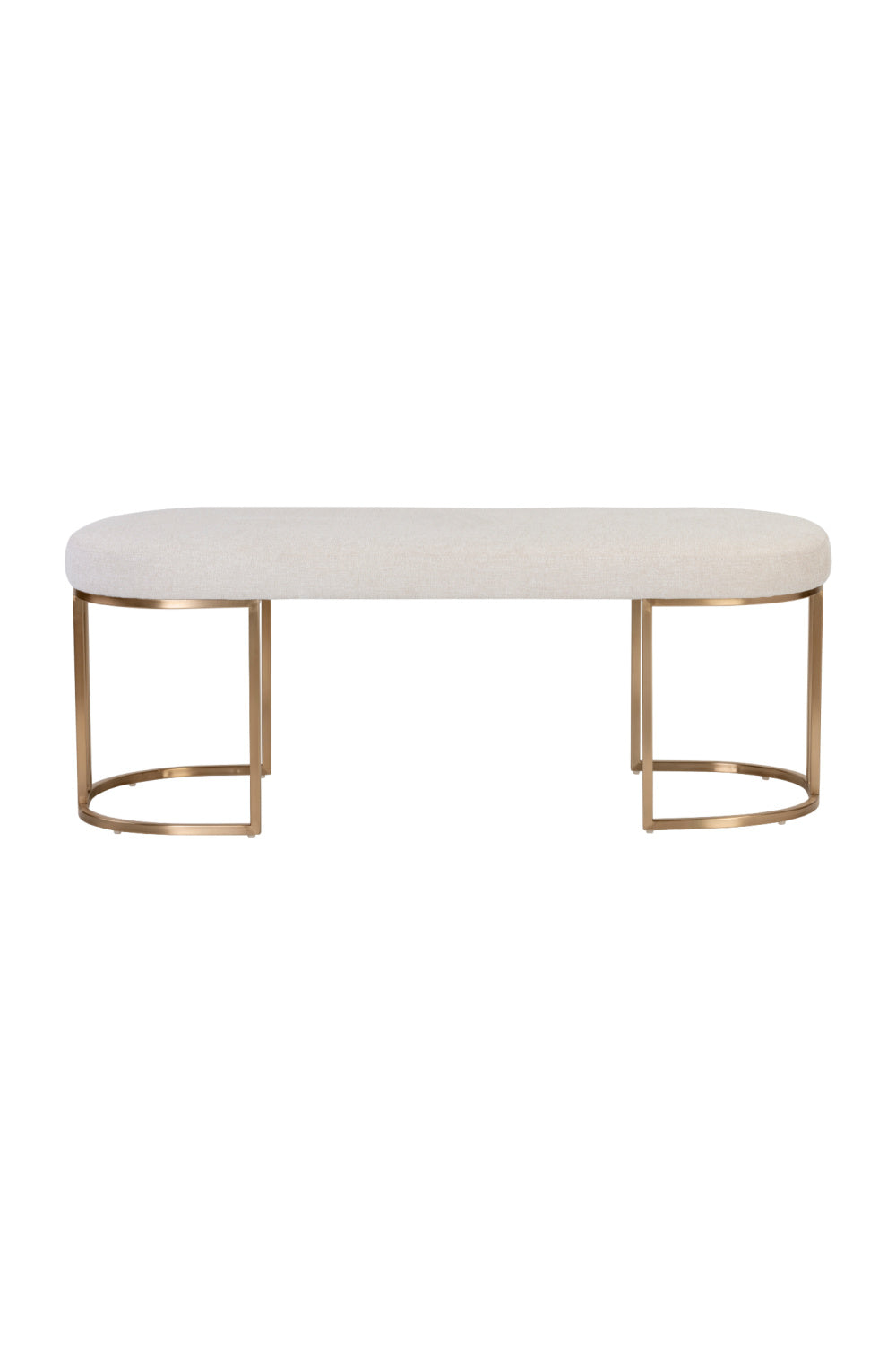 Oval Cream Fabric Bench by Splendido Rayla