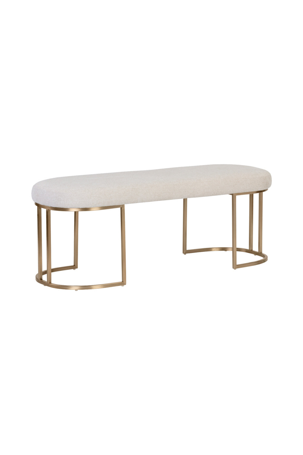 Oval Cream Fabric Bench by Splendido Rayla, alternate view 3