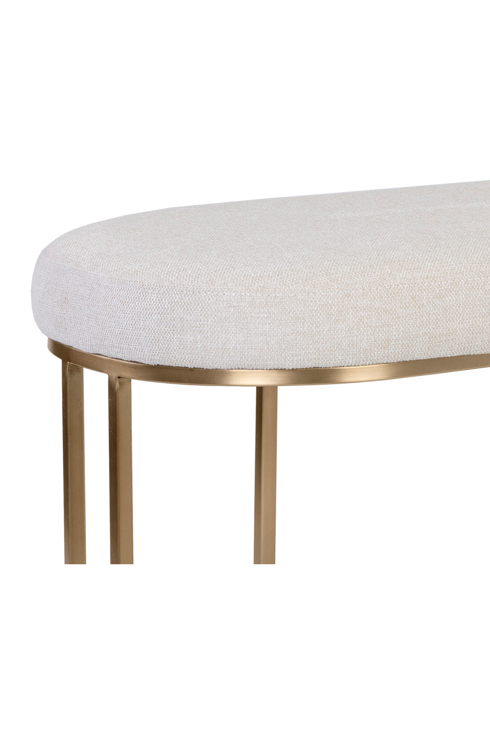 Oval Cream Fabric Bench by Splendido Rayla, alternate view 5