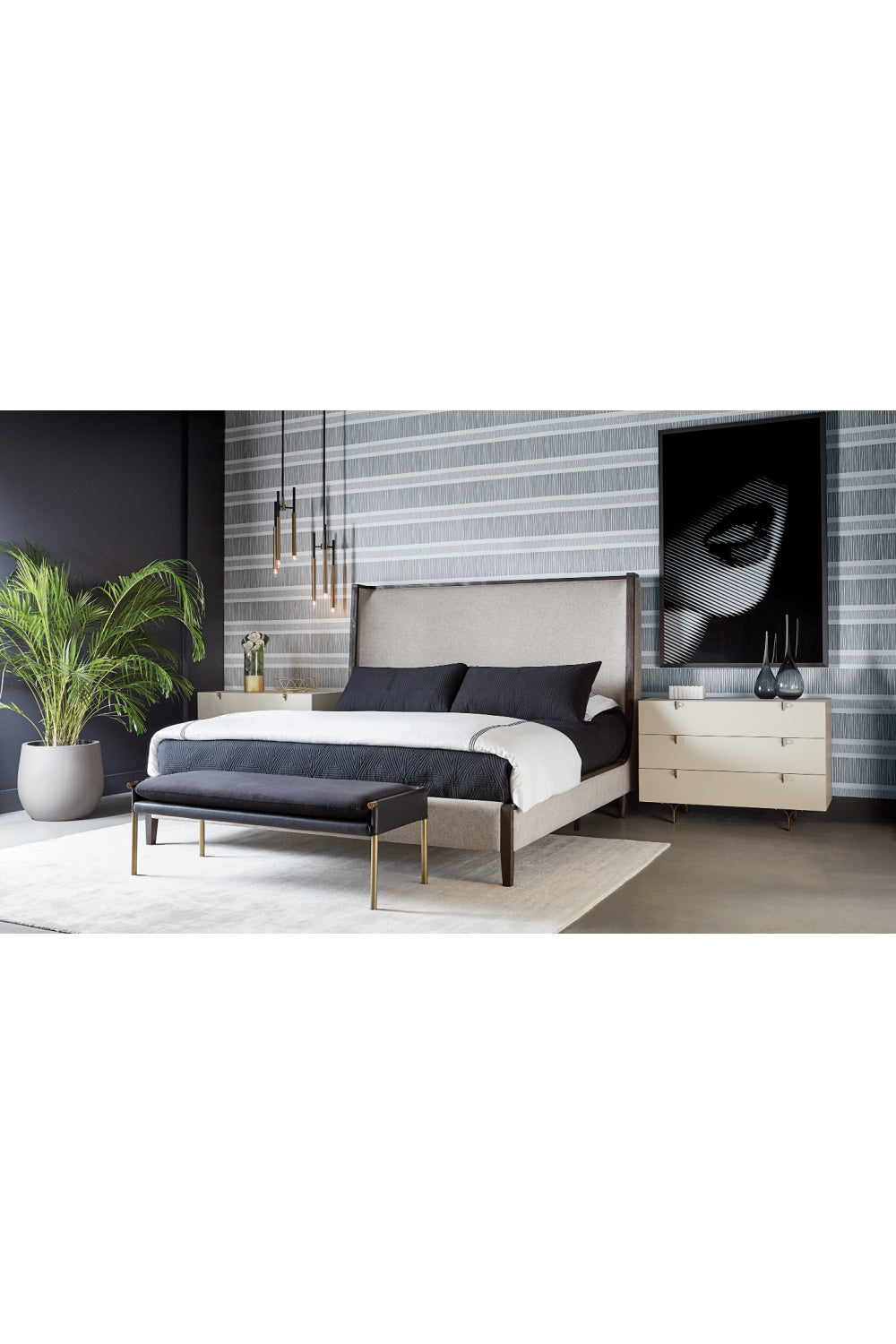 Brass Frame Modern Bench by Splendido Bellevue, alternate view 27