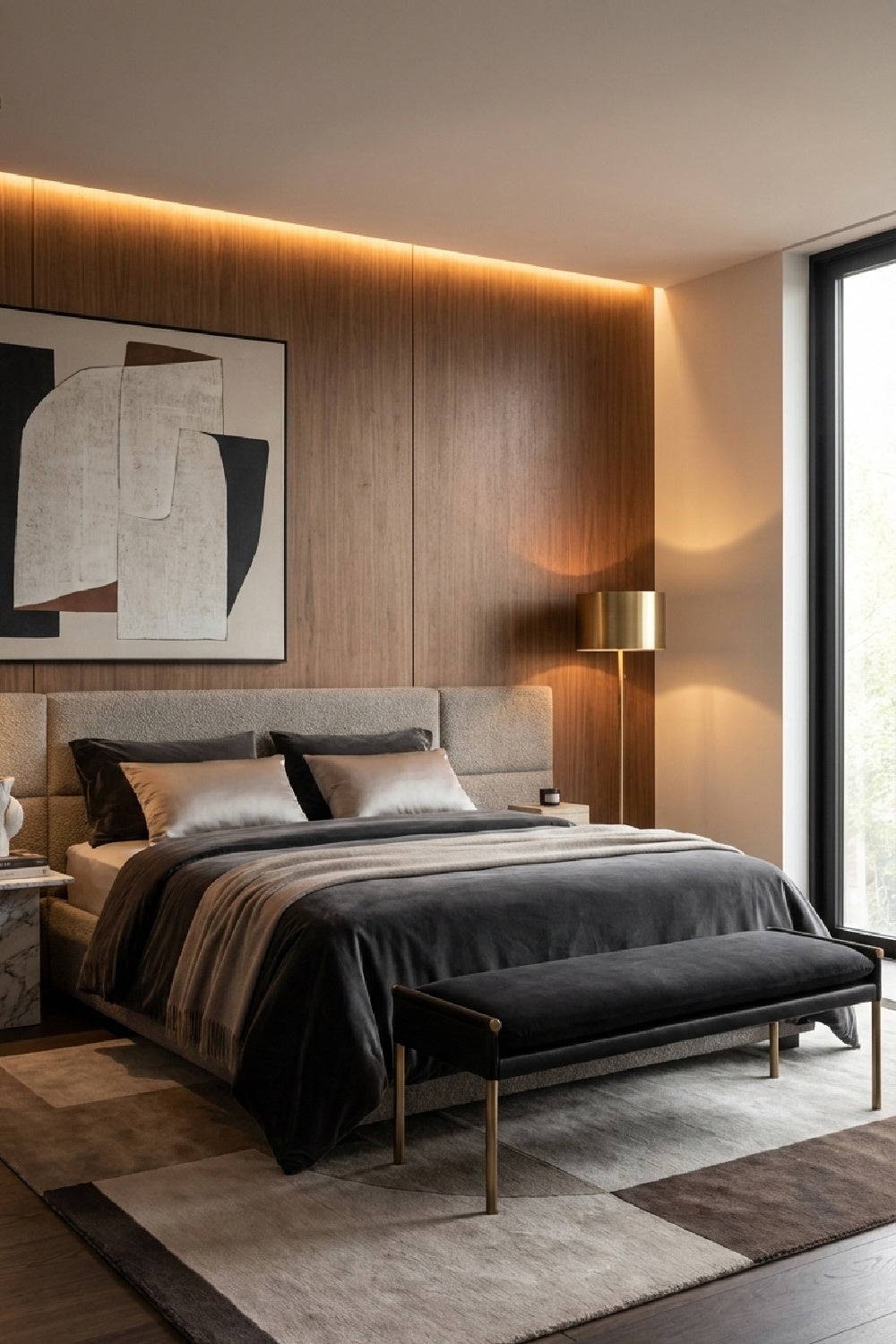 Brass Frame Modern Bench by Splendido Bellevue, alternate view 18