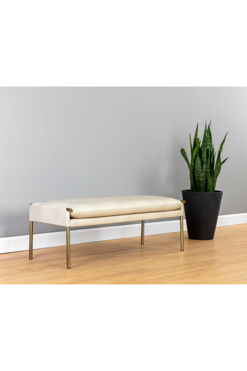 Brass Frame Modern Bench by Splendido Bellevue, alternate view 7