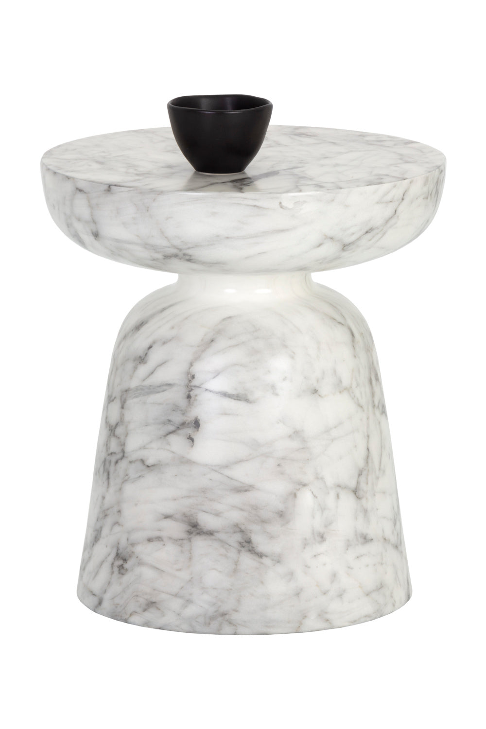 Marble-Look Indoor/Outdoor End Table by Splendido Lucida Side Table, alternate view 3