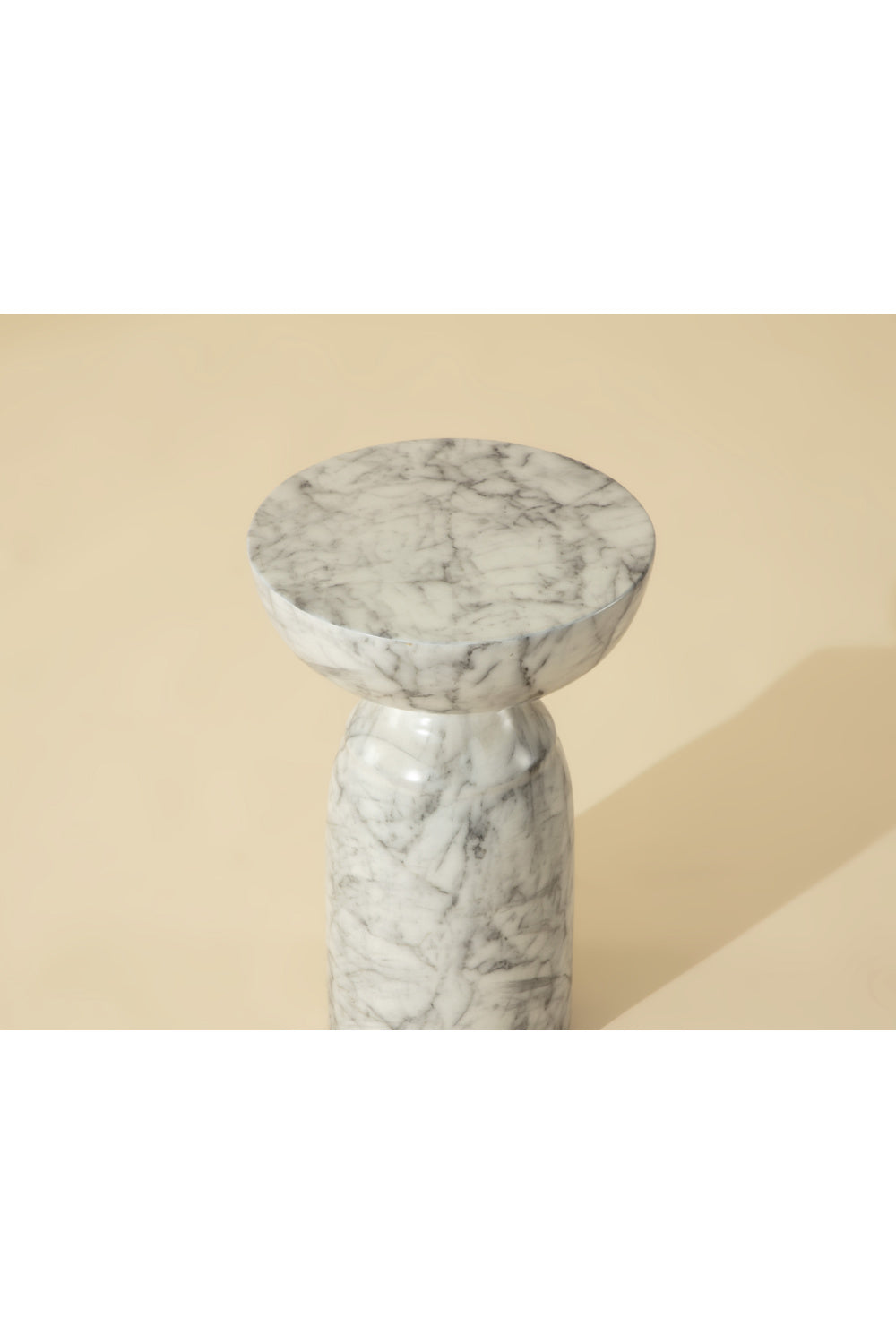 Round Marble-Look Indoor/Outdoor End Table by Splendido Goya Side Table, alternate view 7