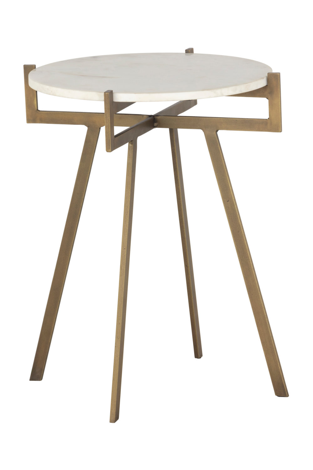 Antique Brass Marble End Table by Splendido Anak Side Table