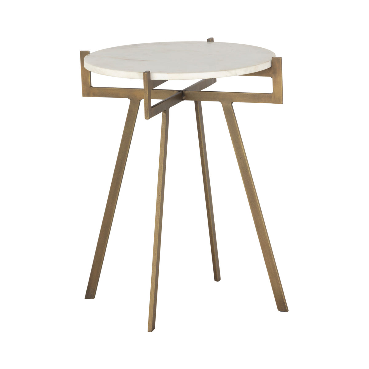 Antique Brass Marble End Table | Splendido Anak