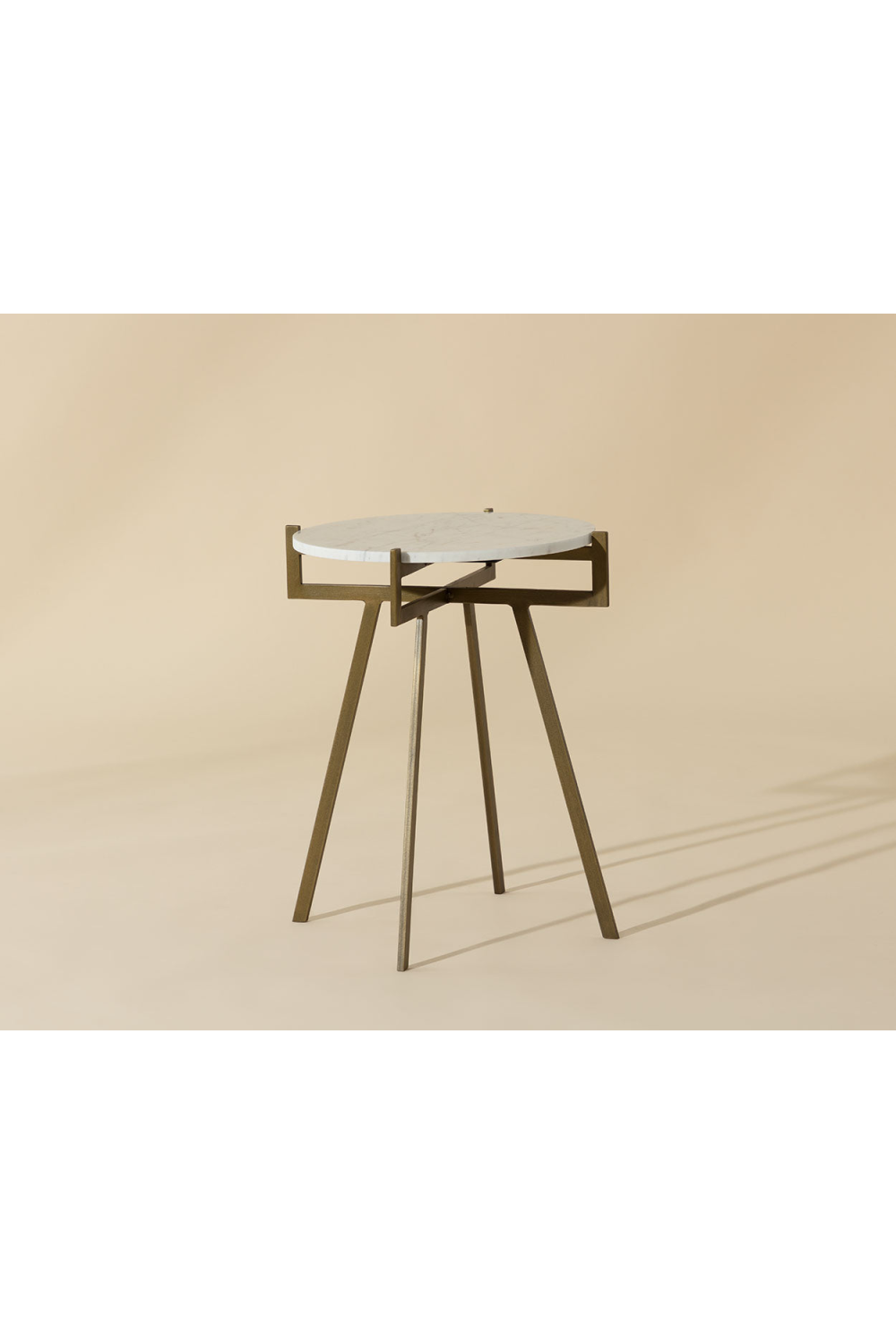 Antique Brass Marble End Table by Splendido Anak Side Table, alternate view 6