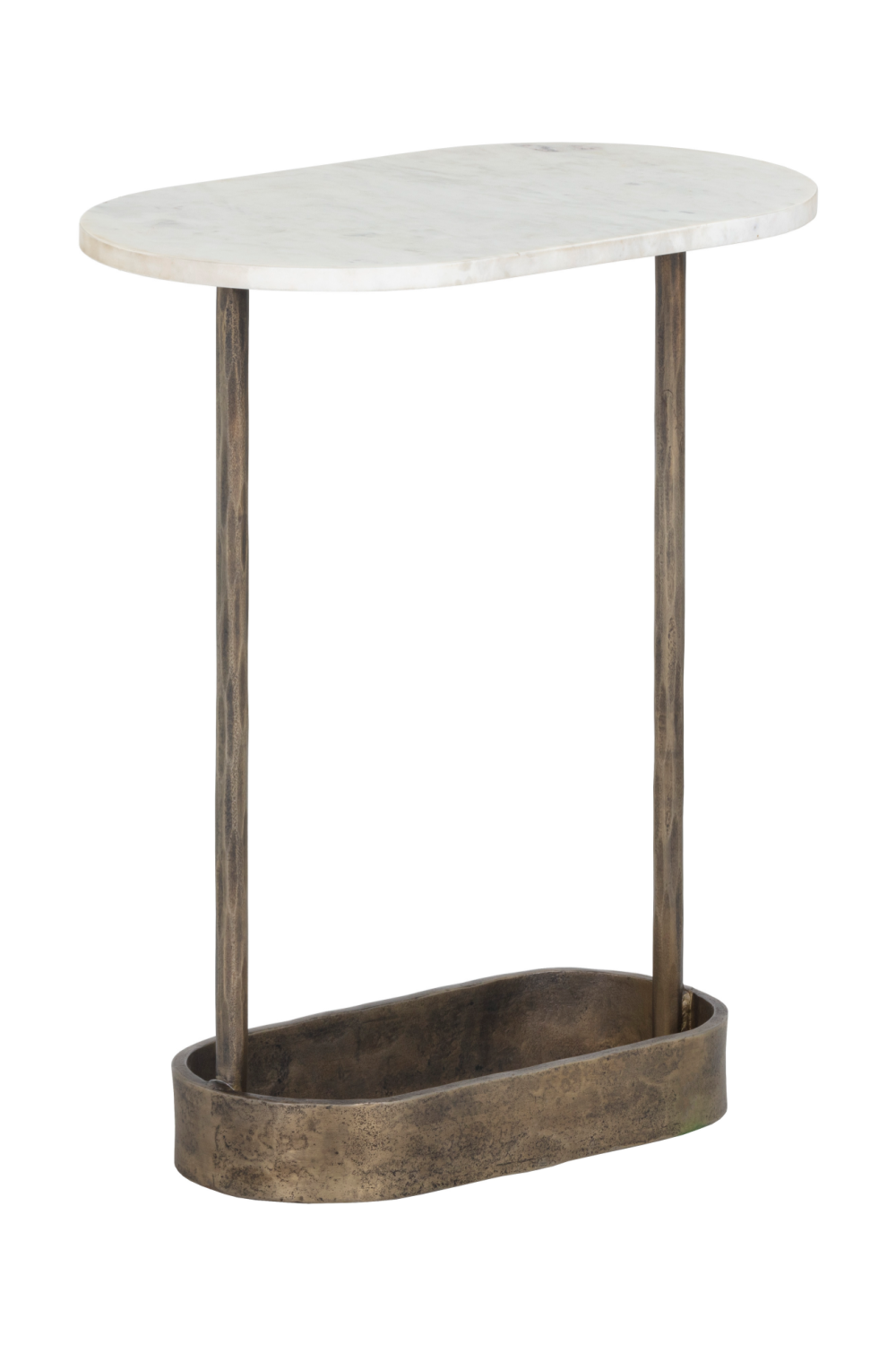 Oval White Marble End Table | Splendido Eden