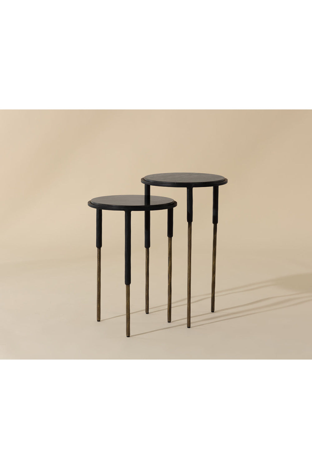 Modern European furniture - Black Marble Nesting End Tables (2) - www.oroa.com | Oroa.com