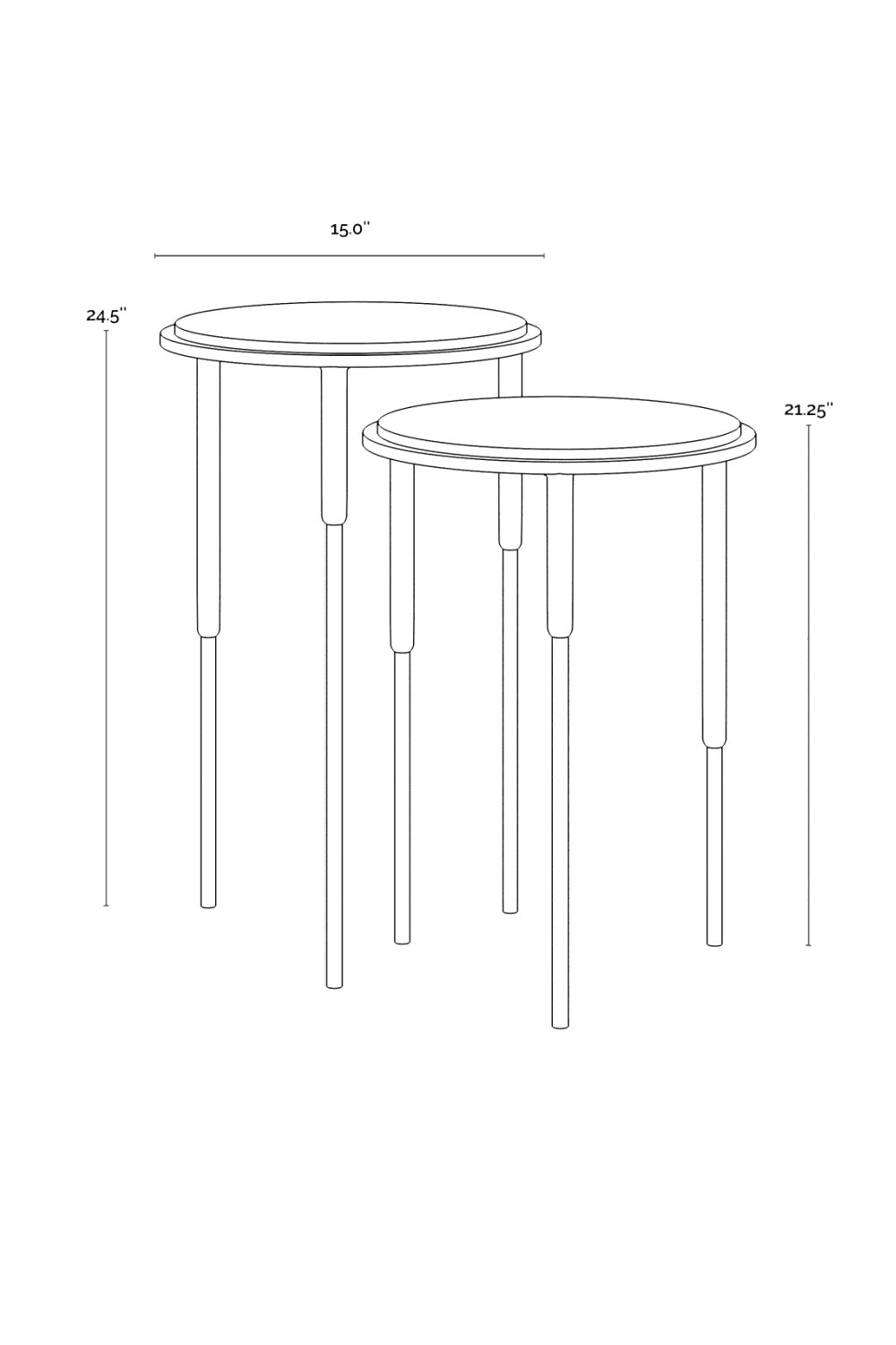 Black Marble Nesting End Tables (2) by Splendido Kyrie Side Table, alternate view 10