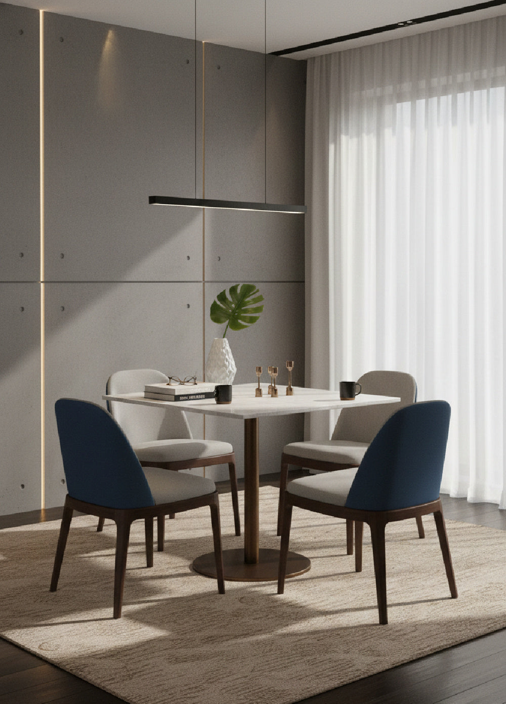 Art Deco Marble Square Bistro Table by Splendido Enco Dining Table, alternate view 2