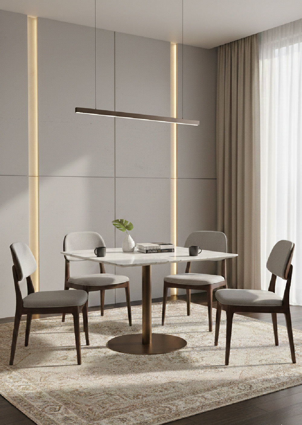 Art Deco Marble Square Bistro Table by Splendido Enco Dining Table, alternate view 8