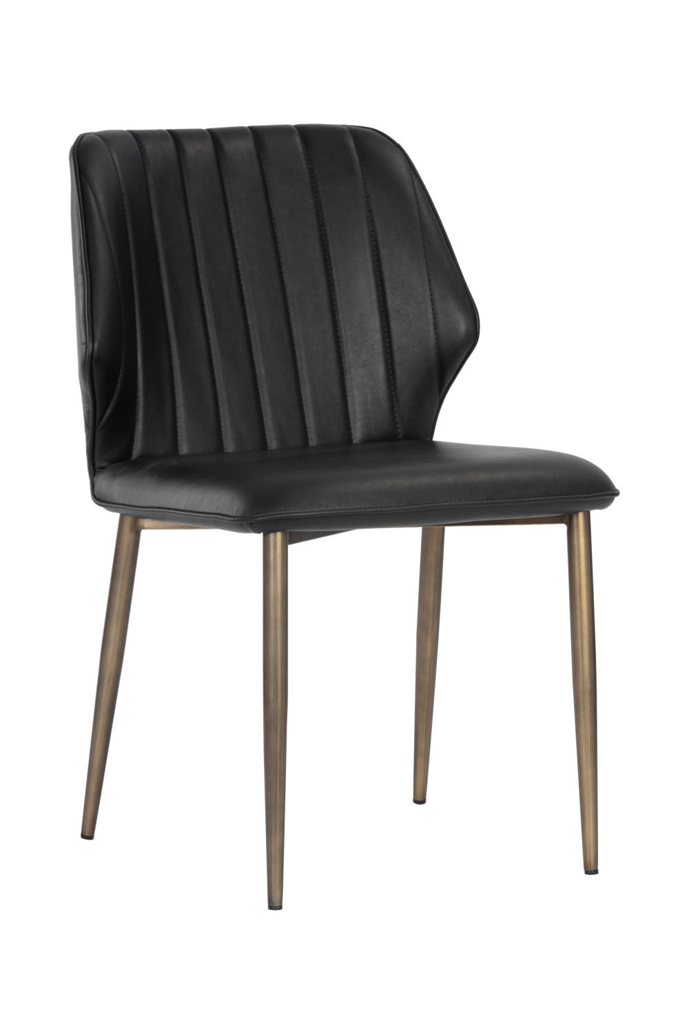 Modern European furniture - Channeled Leather Look Dining Chairs (2) - www.oroa.com