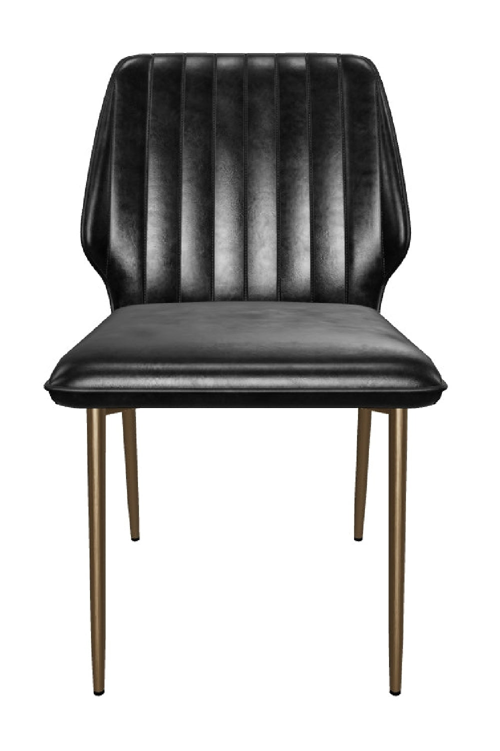 Modern European furniture - Channeled Leather Look Dining Chairs (2) - www.oroa.com