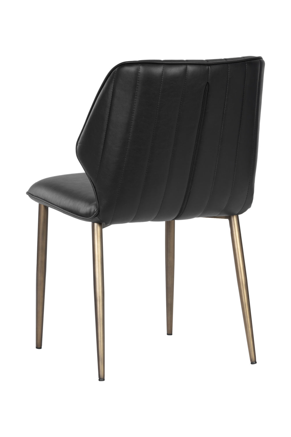 Modern European furniture - Channeled Leather Look Dining Chairs (2) - www.oroa.com