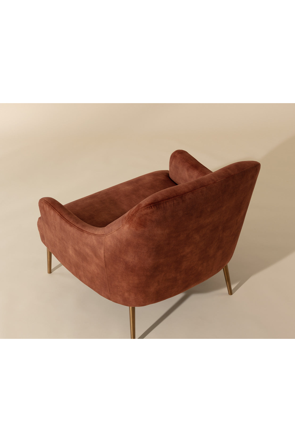 Orange Velvet Look Lounge Chair by Splendido Cameron Accent Chair, alternate view 10
