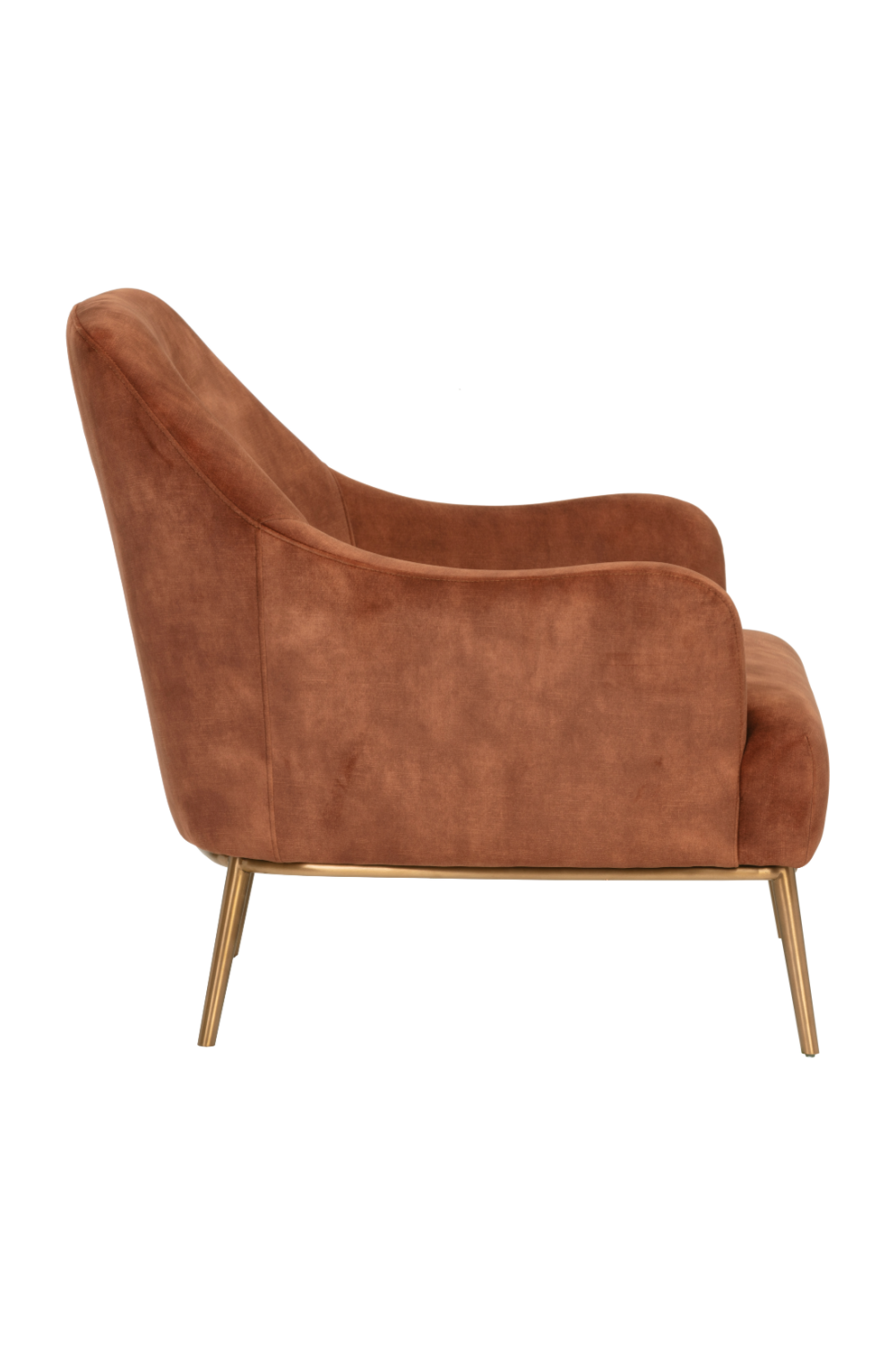 Orange Velvet Look Lounge Chair by Splendido Cameron Accent Chair, alternate view 3