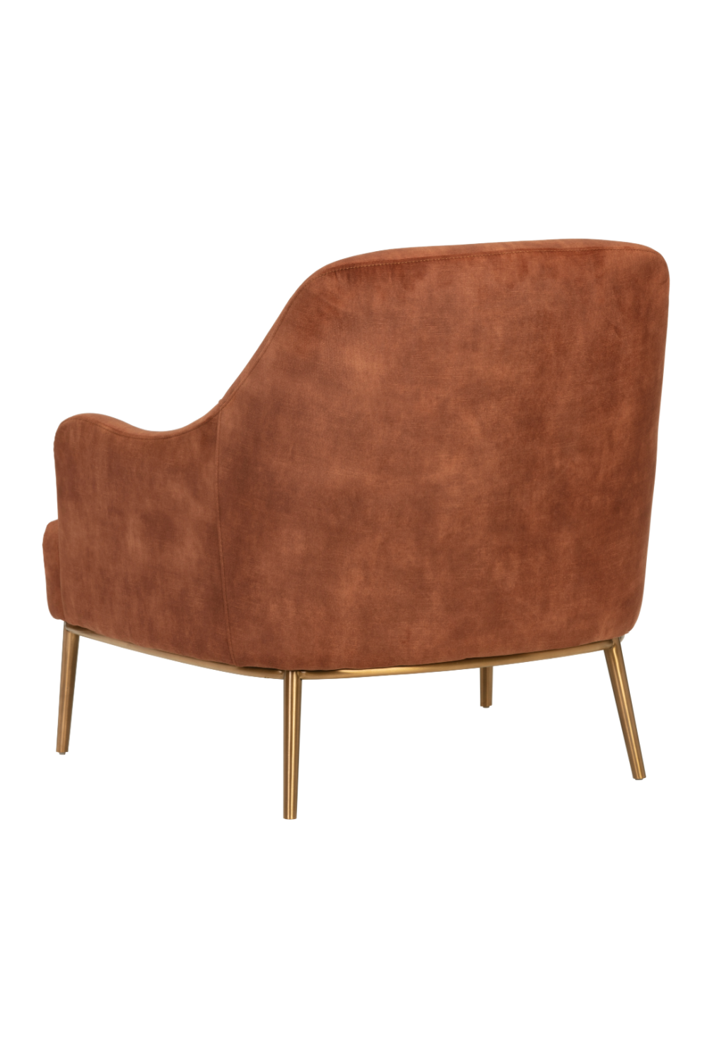 Orange Velvet Look Lounge Chair by Splendido Cameron Accent Chair, alternate view 4