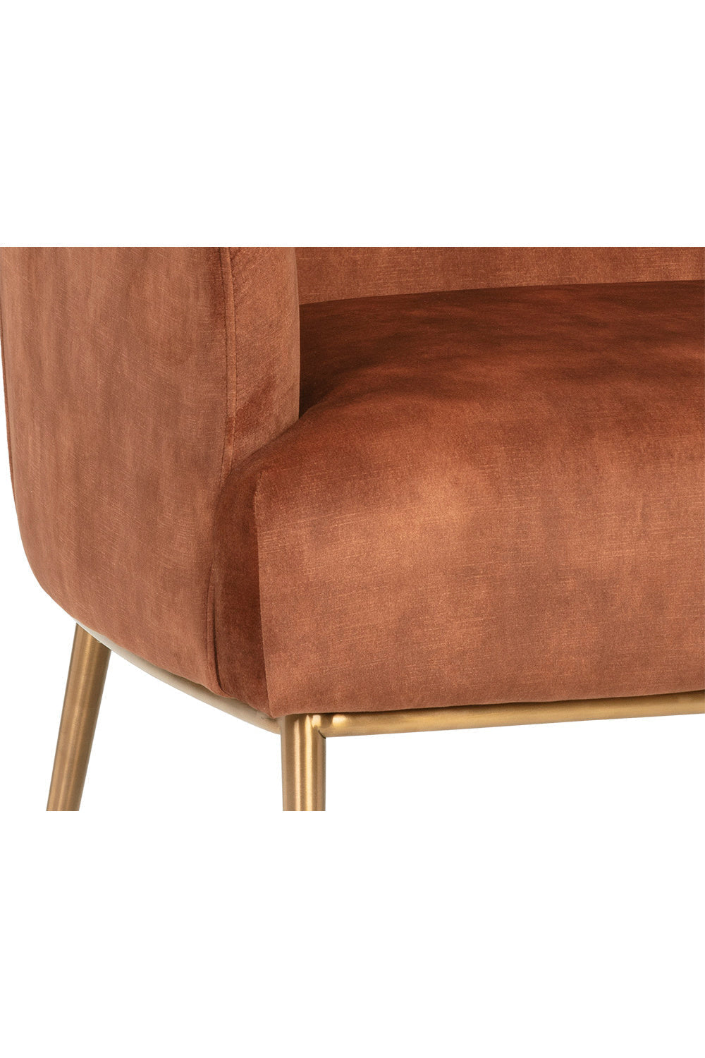 Orange Velvet Look Lounge Chair by Splendido Cameron Accent Chair, alternate view 6