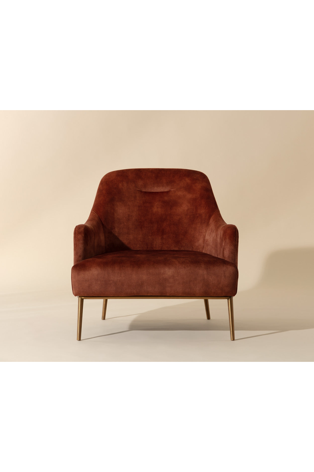 Orange Velvet Look Lounge Chair by Splendido Cameron Accent Chair, alternate view 8