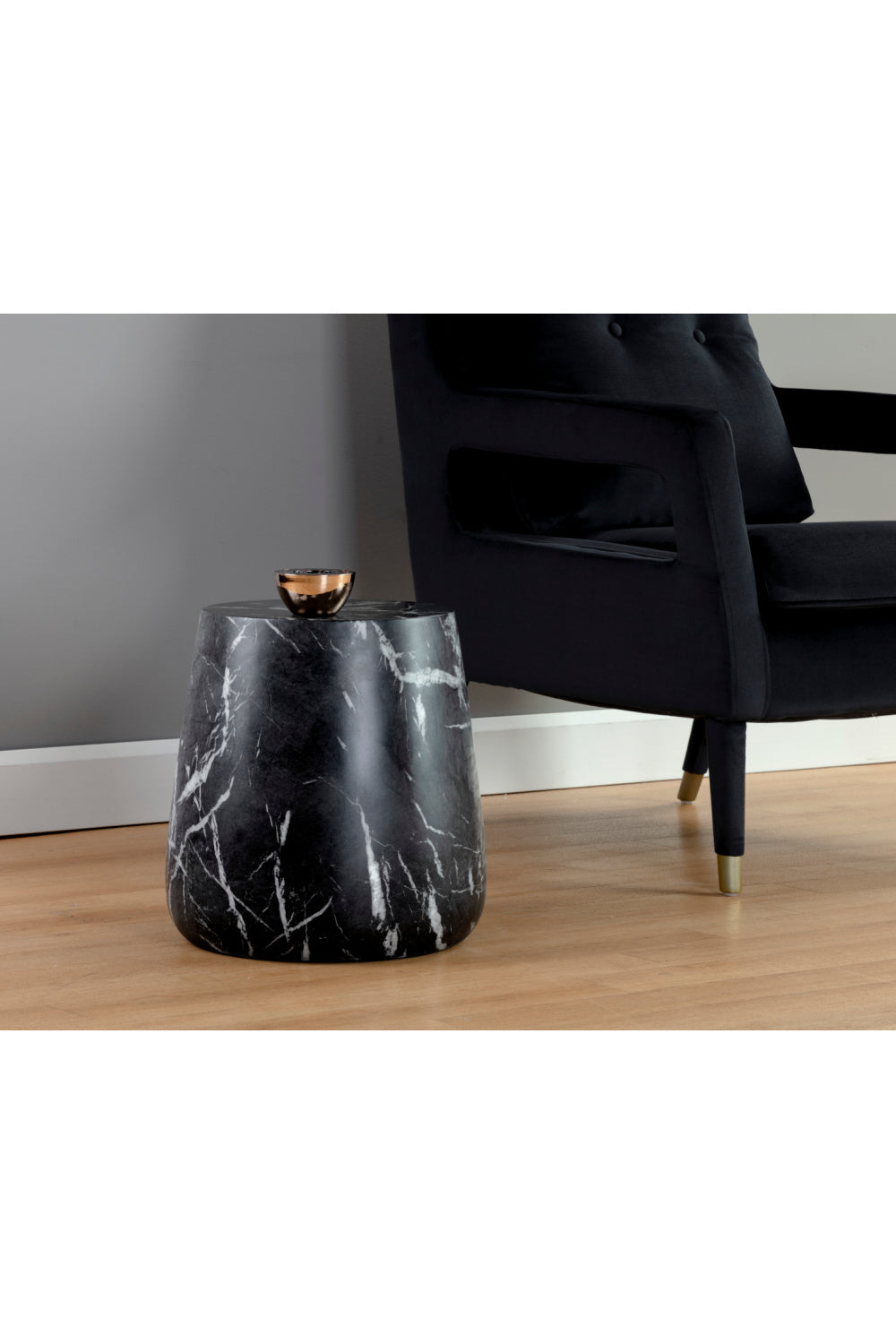 Marble Look Indoor/Outdoor Concrete End Table by Splendido Aries Outdoor Side Table, alternate view 14
