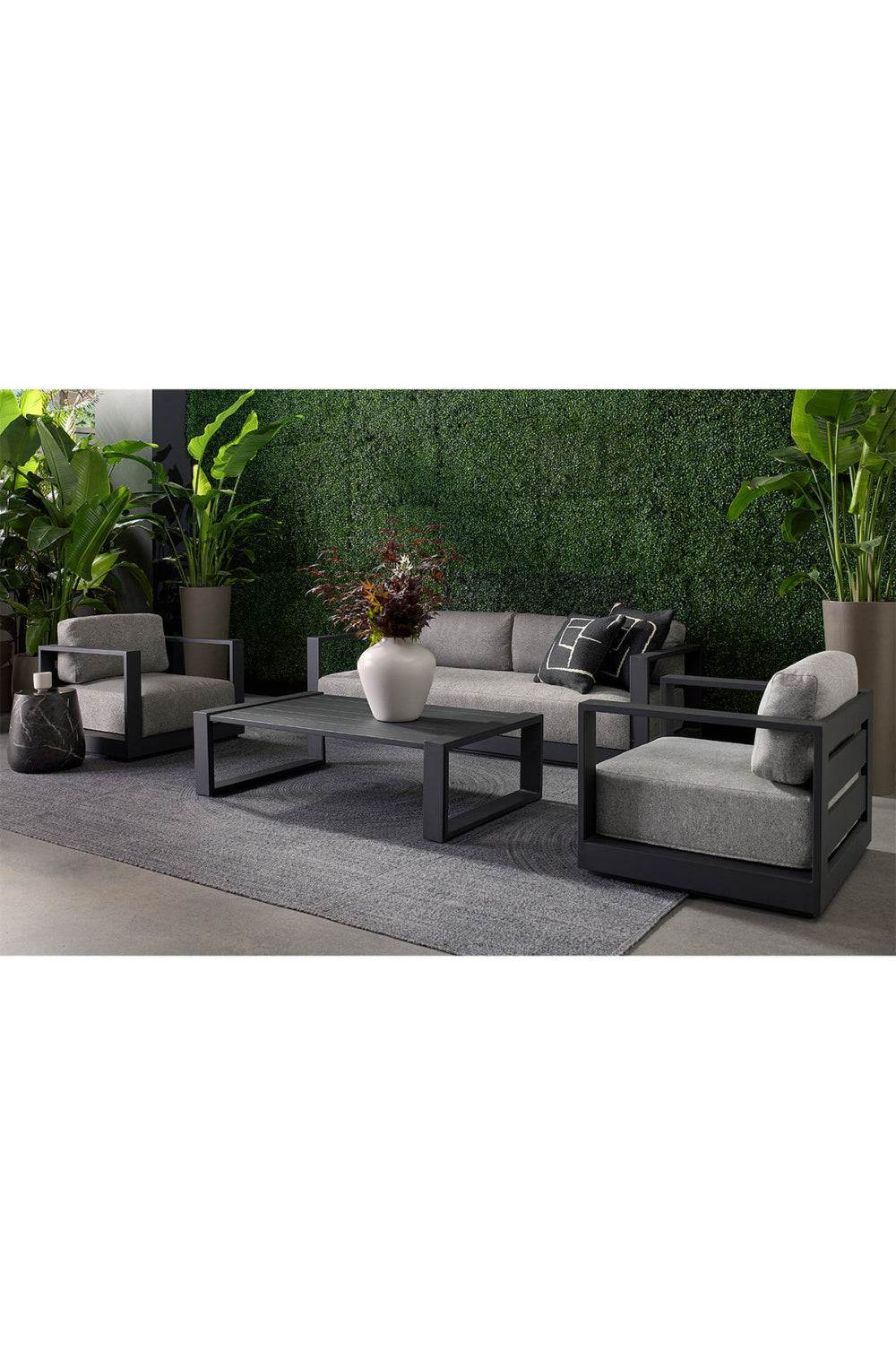 Marble Look Indoor/Outdoor Concrete End Table by Splendido Aries Outdoor Side Table, alternate view 15