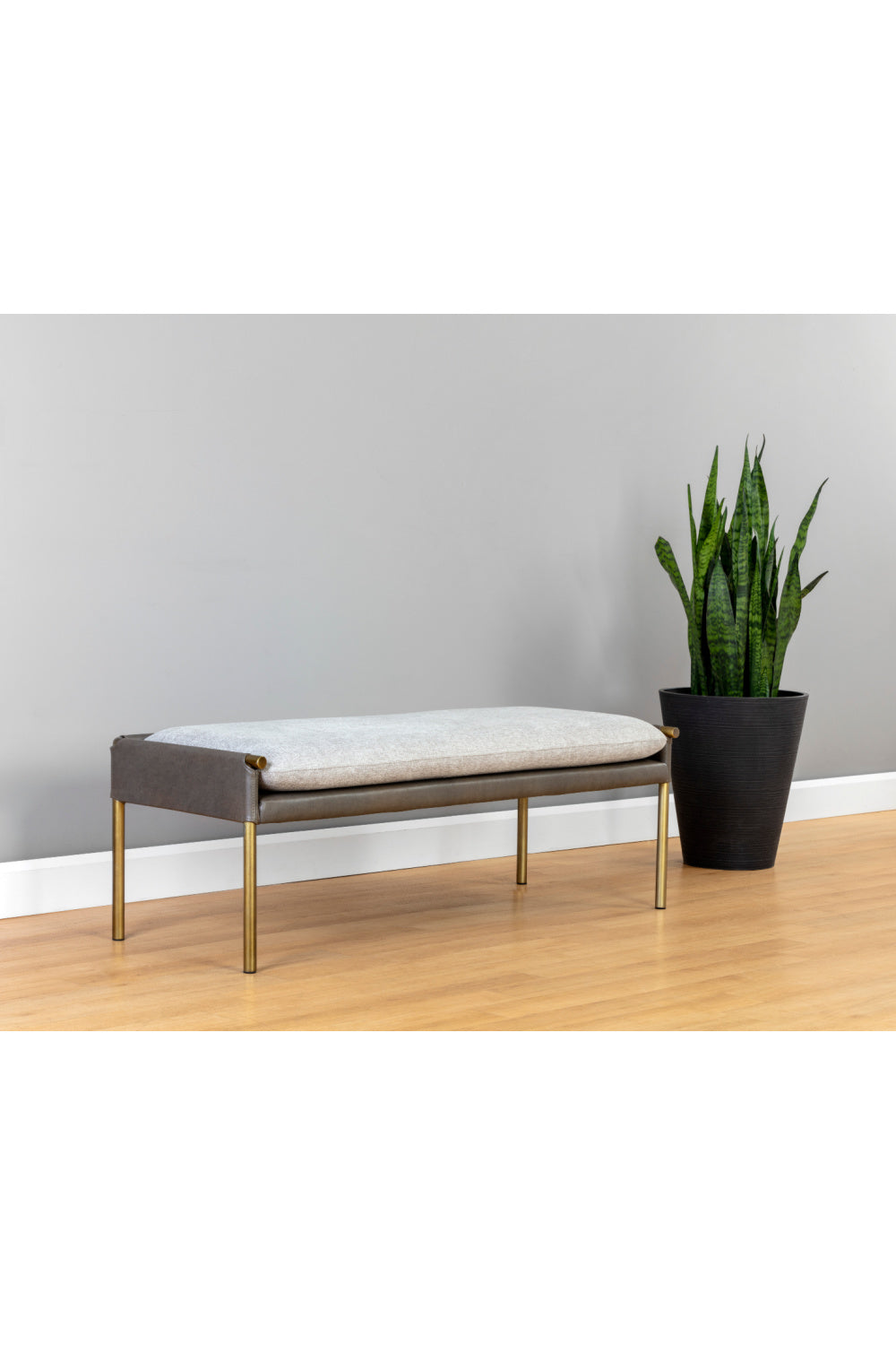 Brass Frame Modern Bench by Splendido Bellevue, alternate view 15