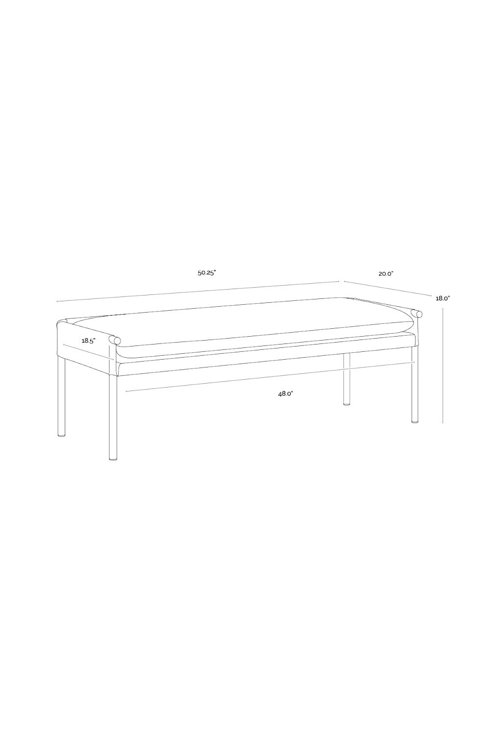 Brass Frame Modern Bench by Splendido Bellevue, alternate view 16