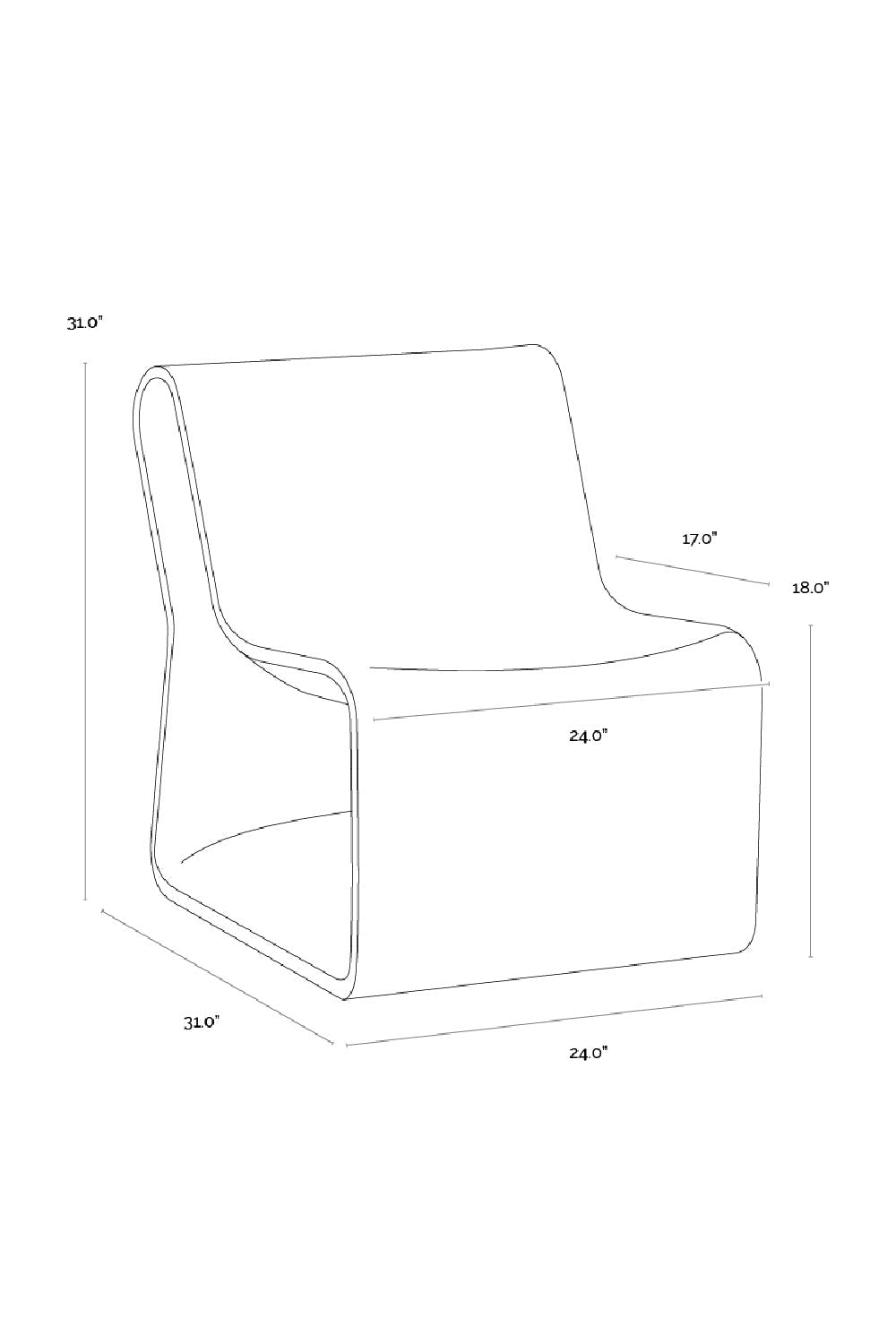 Gray Concrete Indoor/Outdoor Lounge Chair by Splendido Odyssey Accent Chair, alternate view 9