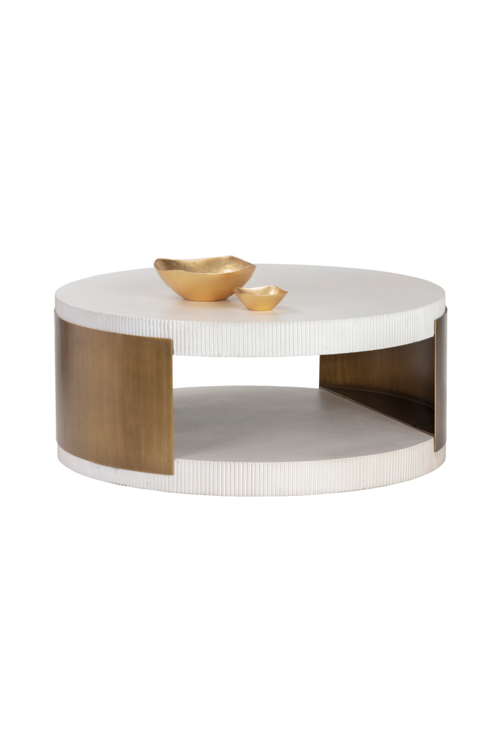 White Ridged Indoor/Outdoor Coffee Table by Splendido Cavette, alternate view 3