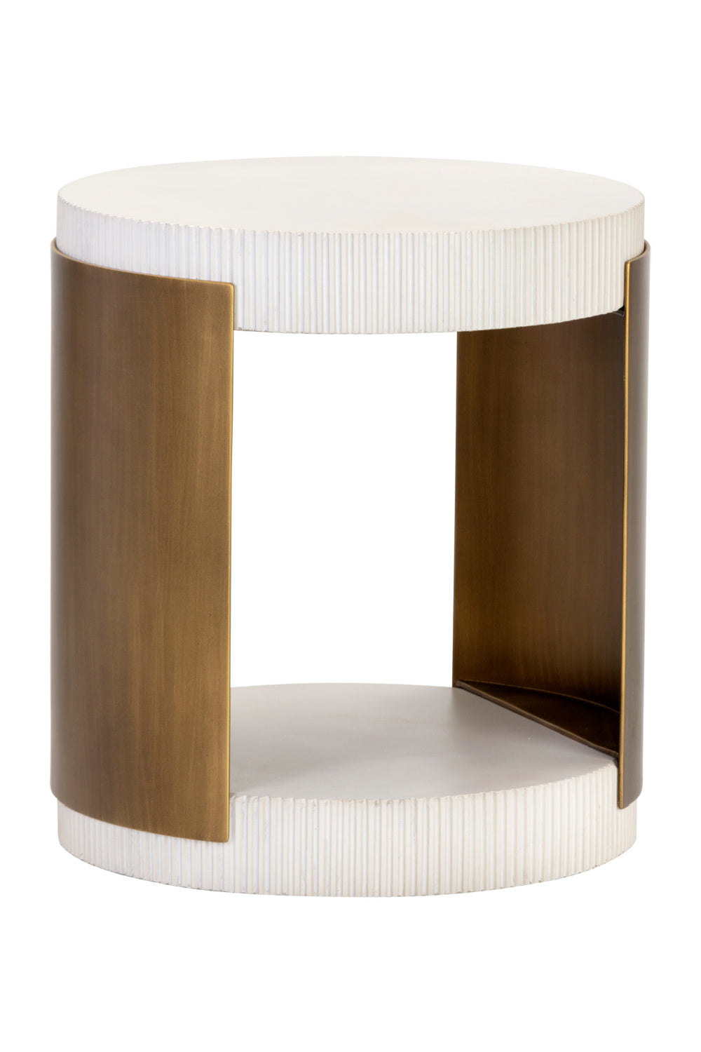 White Ridged Indoor/Outdoor End Table by Splendido Cavette Side Table