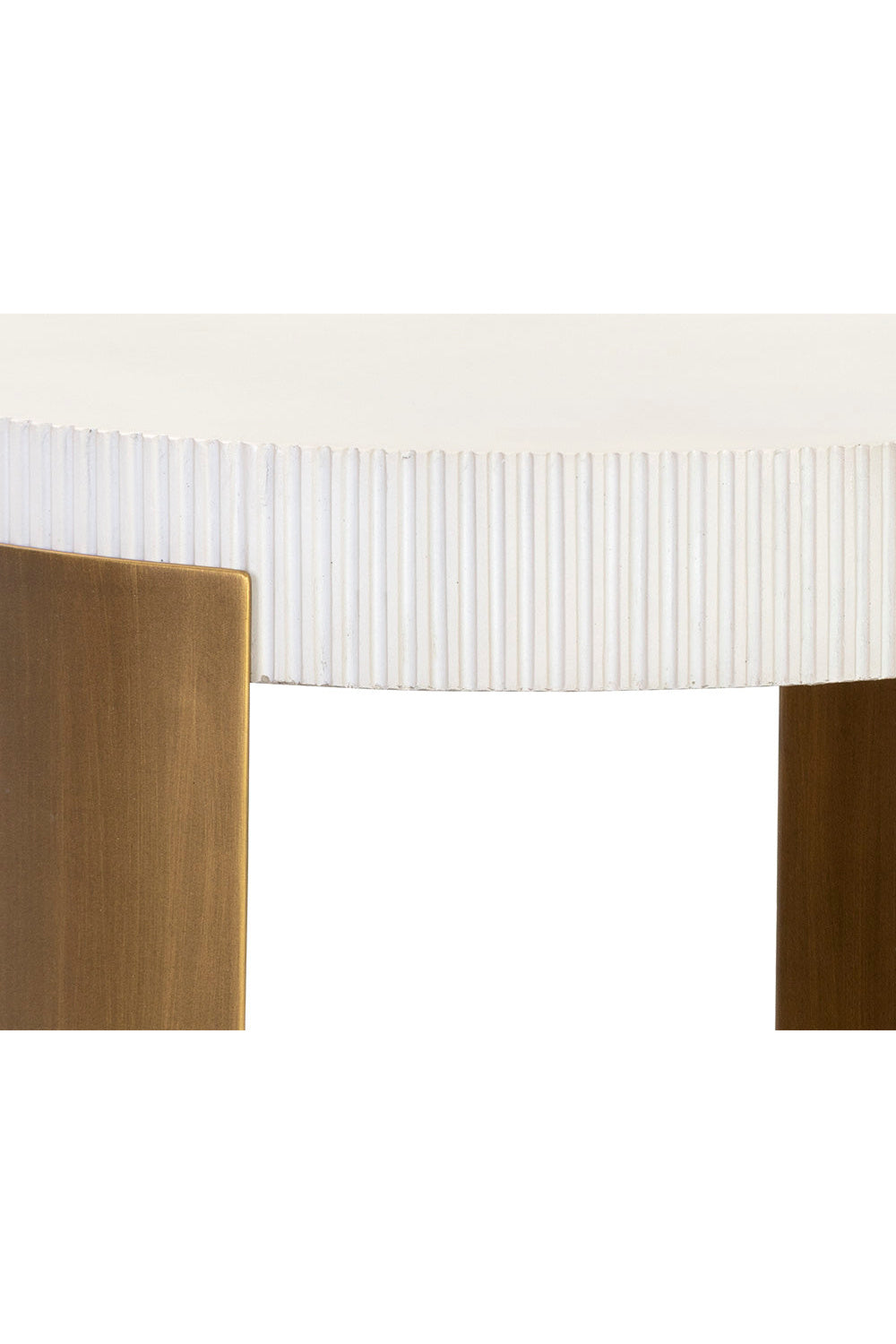 White Ridged Indoor/Outdoor End Table by Splendido Cavette Side Table, alternate view 4