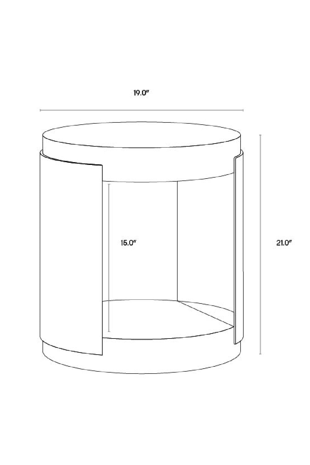 White Ridged Indoor/Outdoor End Table by Splendido Cavette Side Table, alternate view 8
