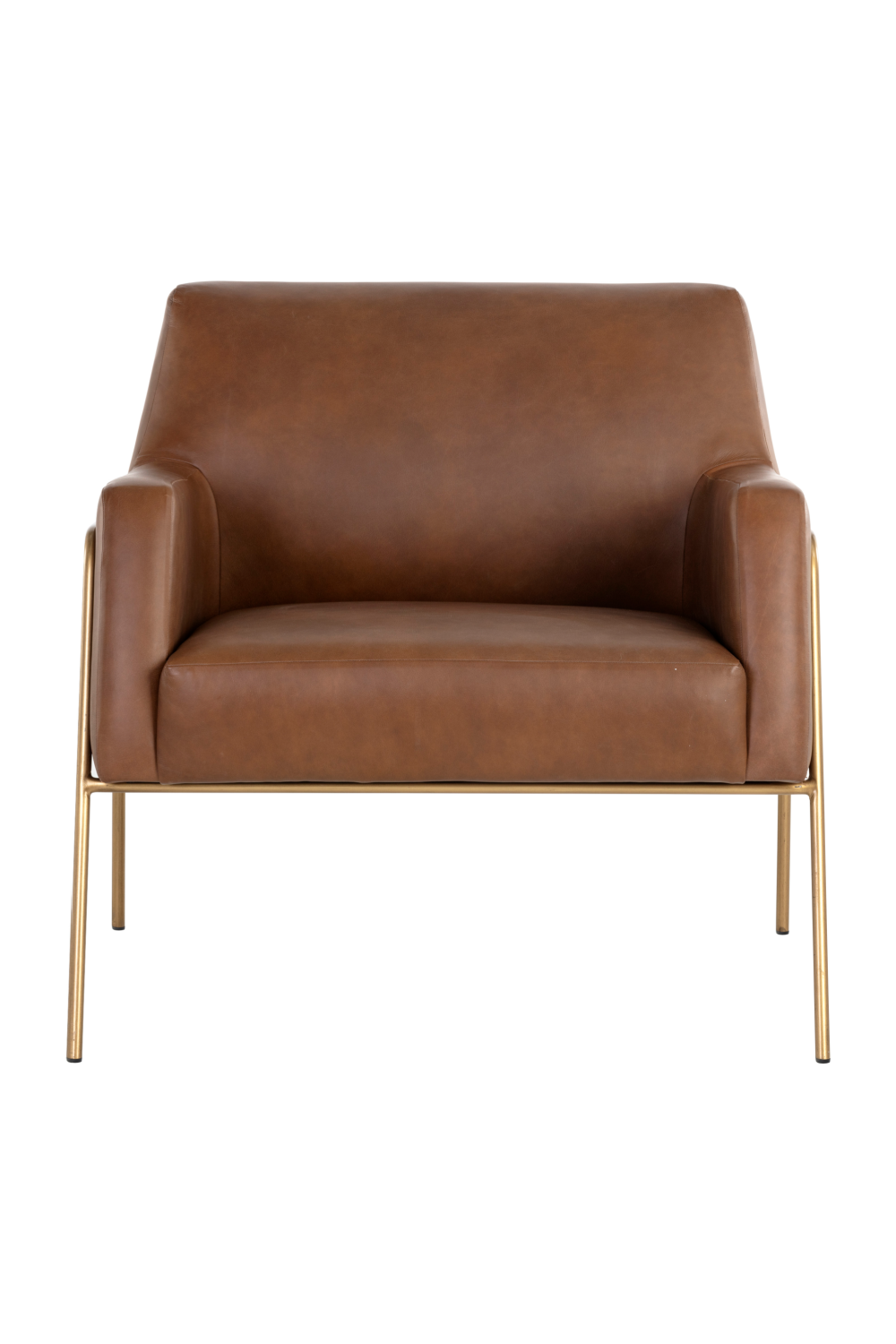 Vintage Brown Leather Lounge Chair by Splendido Cybil Accent Chair, alternate view 3