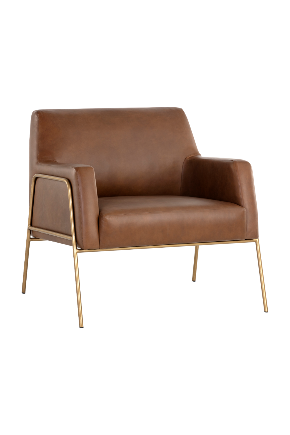 Vintage Brown Leather Lounge Chair by Splendido Cybil Accent Chair