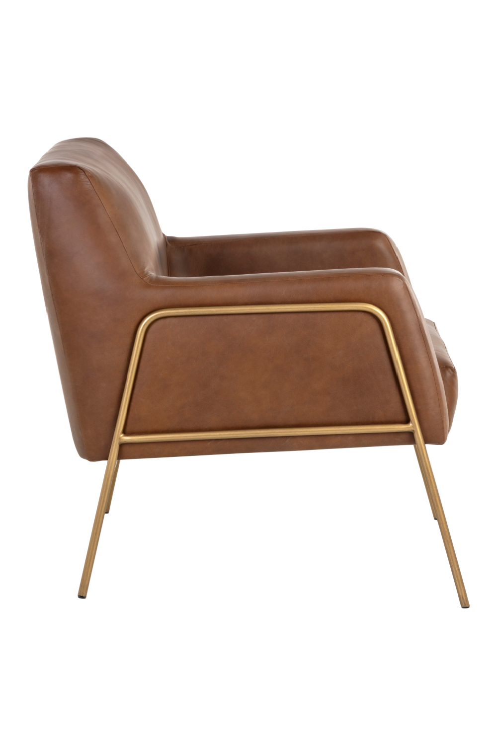 Vintage Brown Leather Lounge Chair by Splendido Cybil Accent Chair, alternate view 4