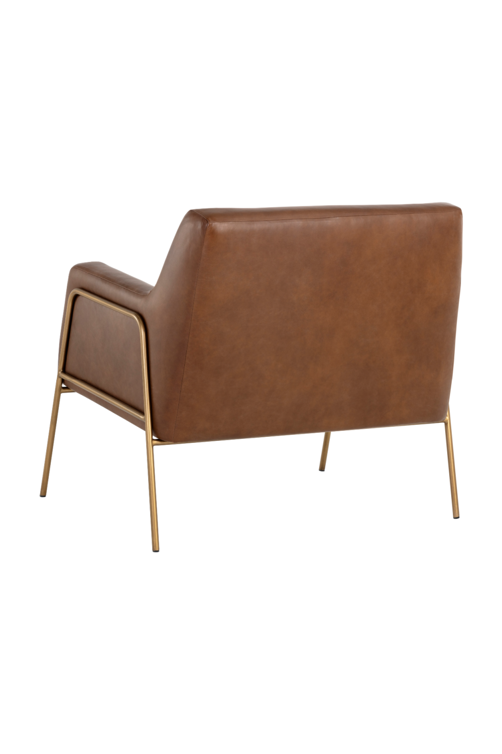 Vintage Brown Leather Lounge Chair by Splendido Cybil Accent Chair, alternate view 5