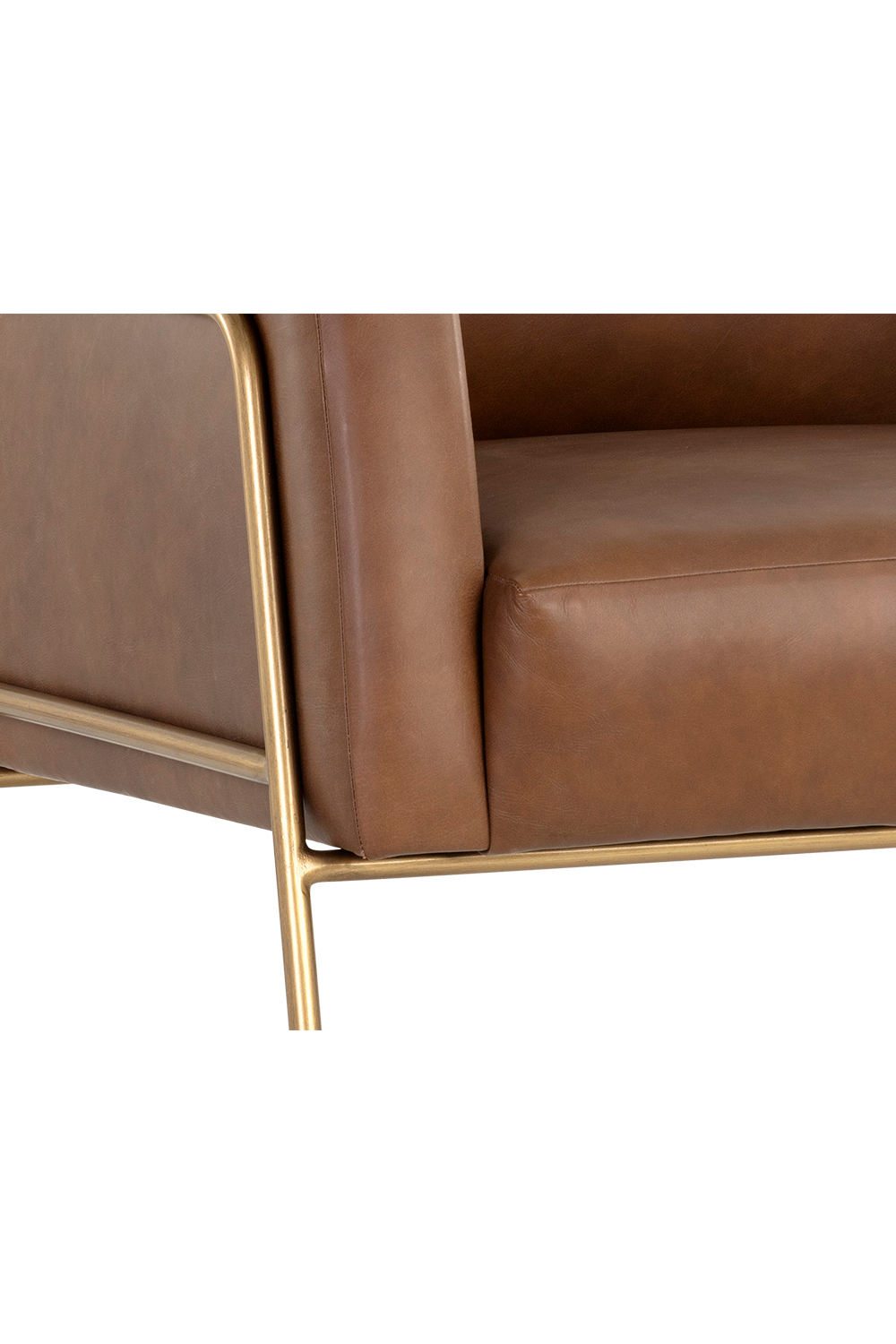 Vintage Brown Leather Lounge Chair by Splendido Cybil Accent Chair, alternate view 6