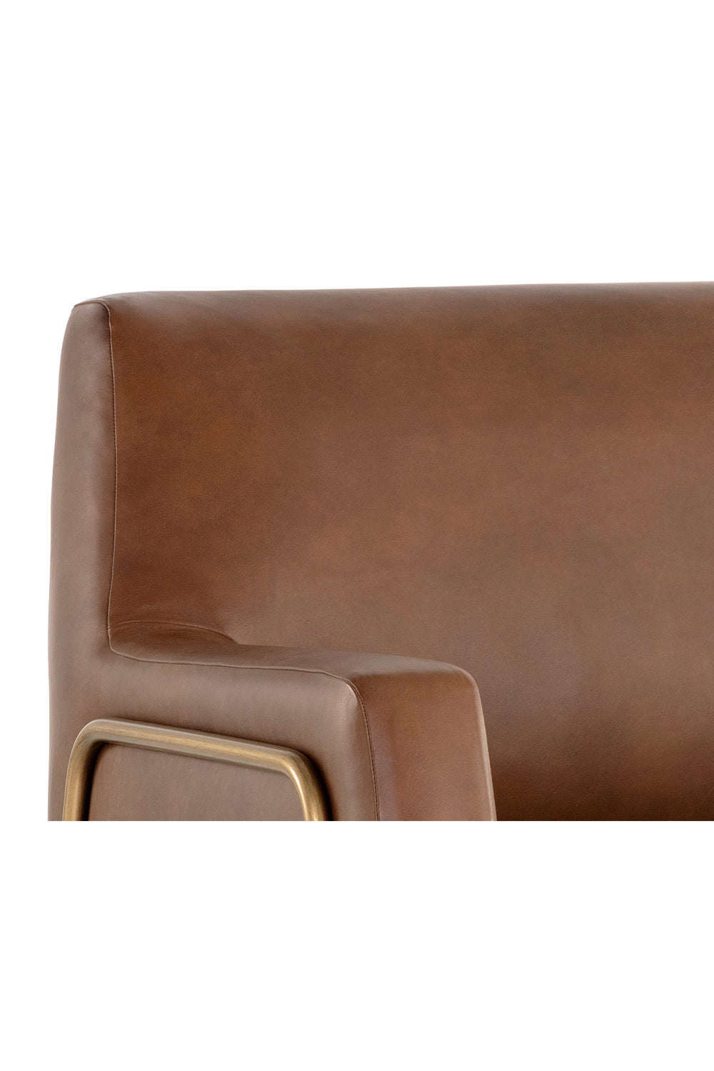 Vintage Brown Leather Lounge Chair by Splendido Cybil Accent Chair, alternate view 7