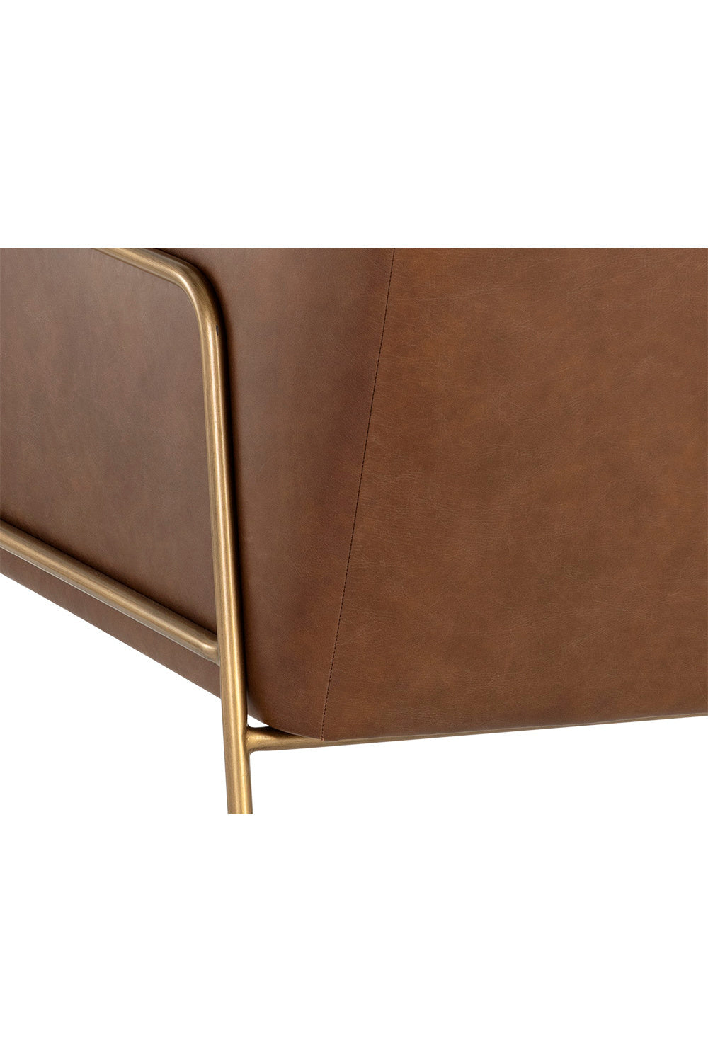 Vintage Brown Leather Lounge Chair by Splendido Cybil Accent Chair, alternate view 8