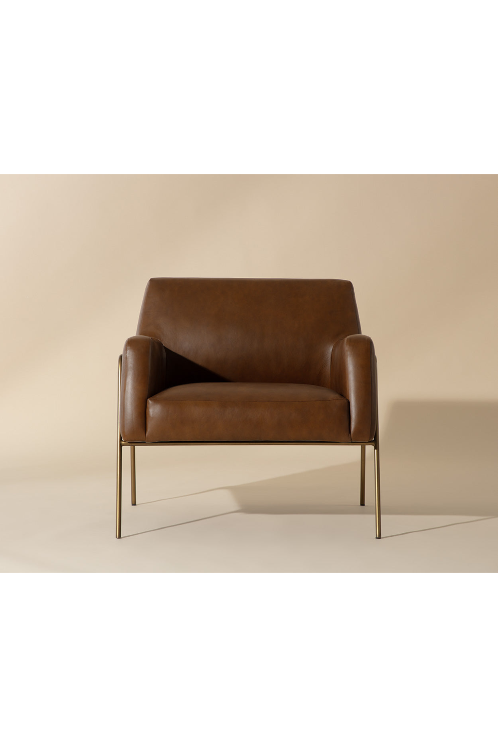 Vintage Brown Leather Lounge Chair by Splendido Cybil Accent Chair, alternate view 9
