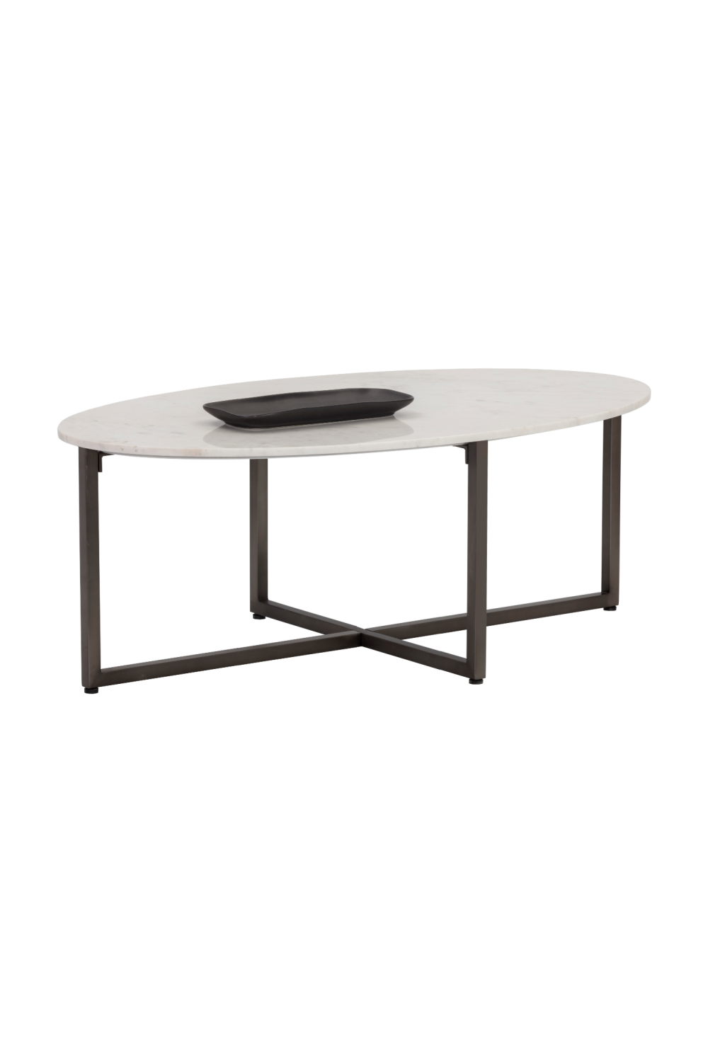 White Oval Marble Coffee Table by Splendido Kiara, alternate view 3
