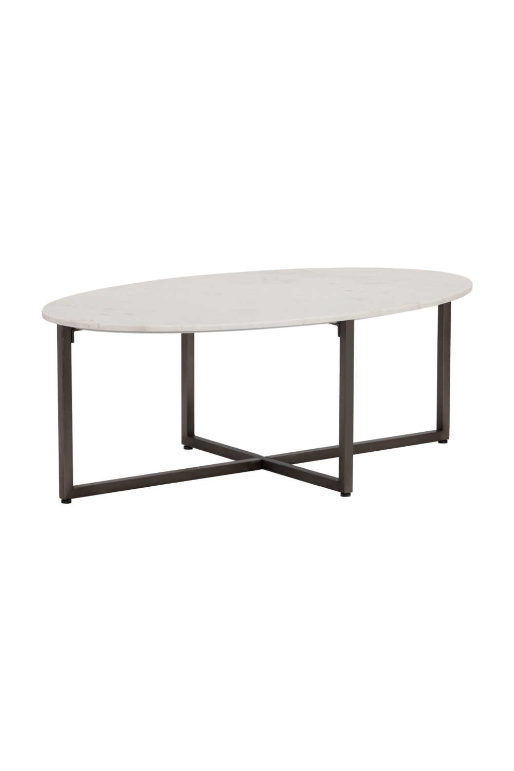 White Oval Marble Coffee Table by Splendido Kiara