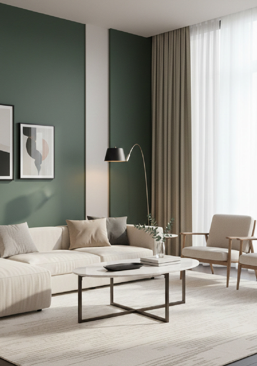 White Oval Marble Coffee Table by Splendido Kiara, alternate view 2