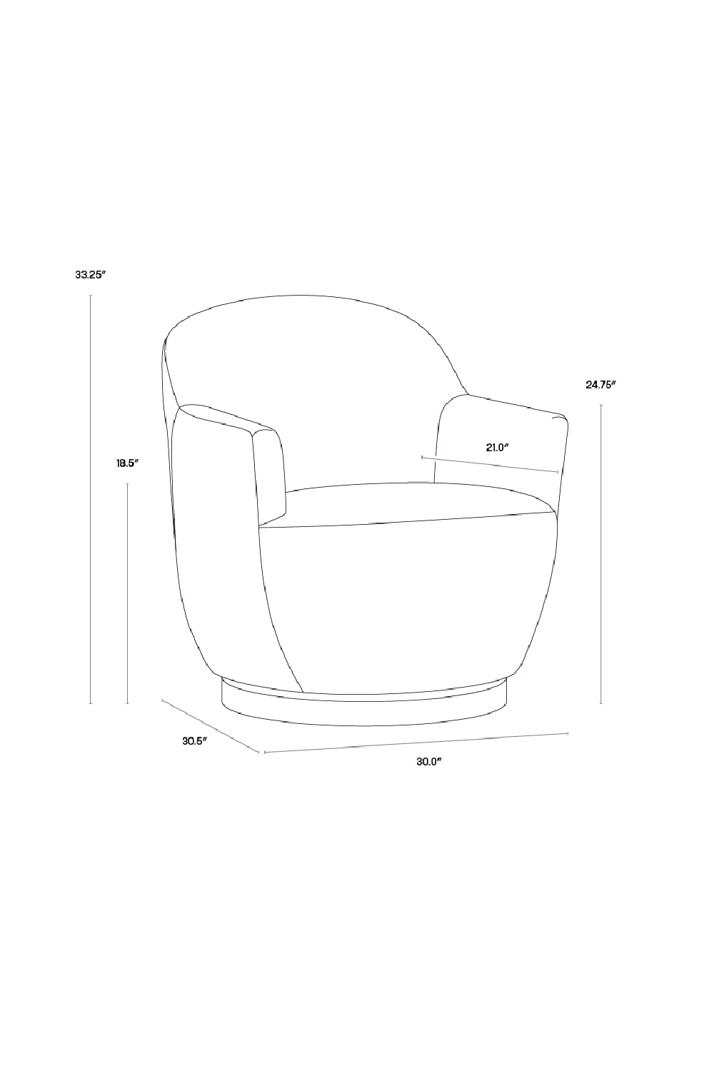Barrel-Back Swivel Lounge Chair | Splendido Casey