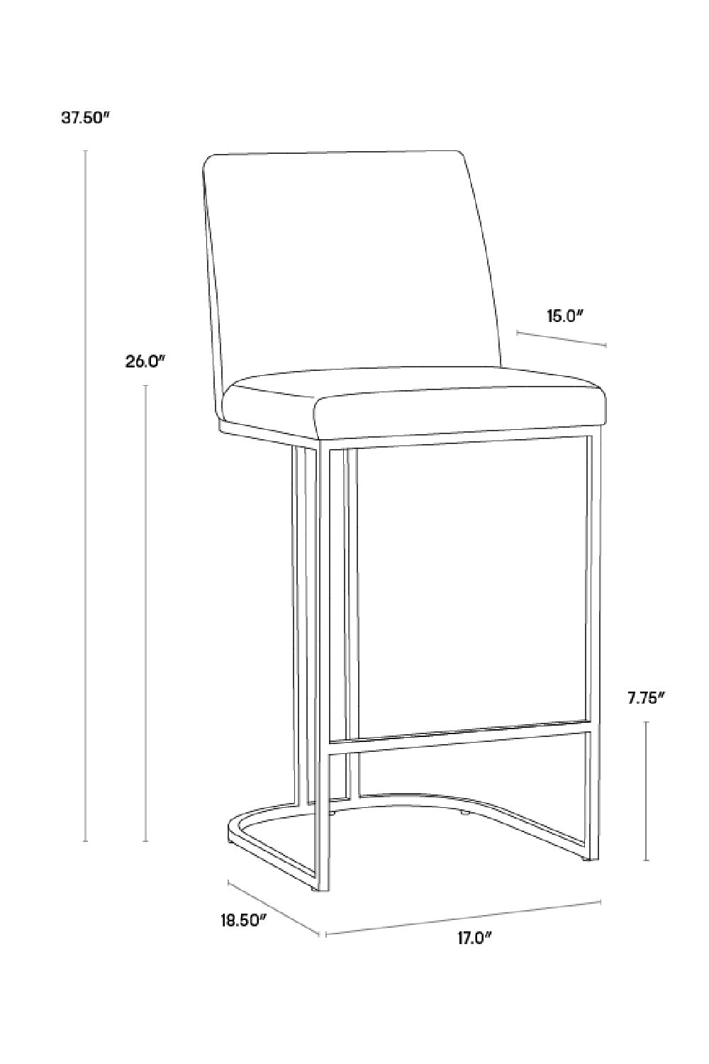 Cantilevered Fabric Counter Stool by Splendido Rayla, alternate view 23