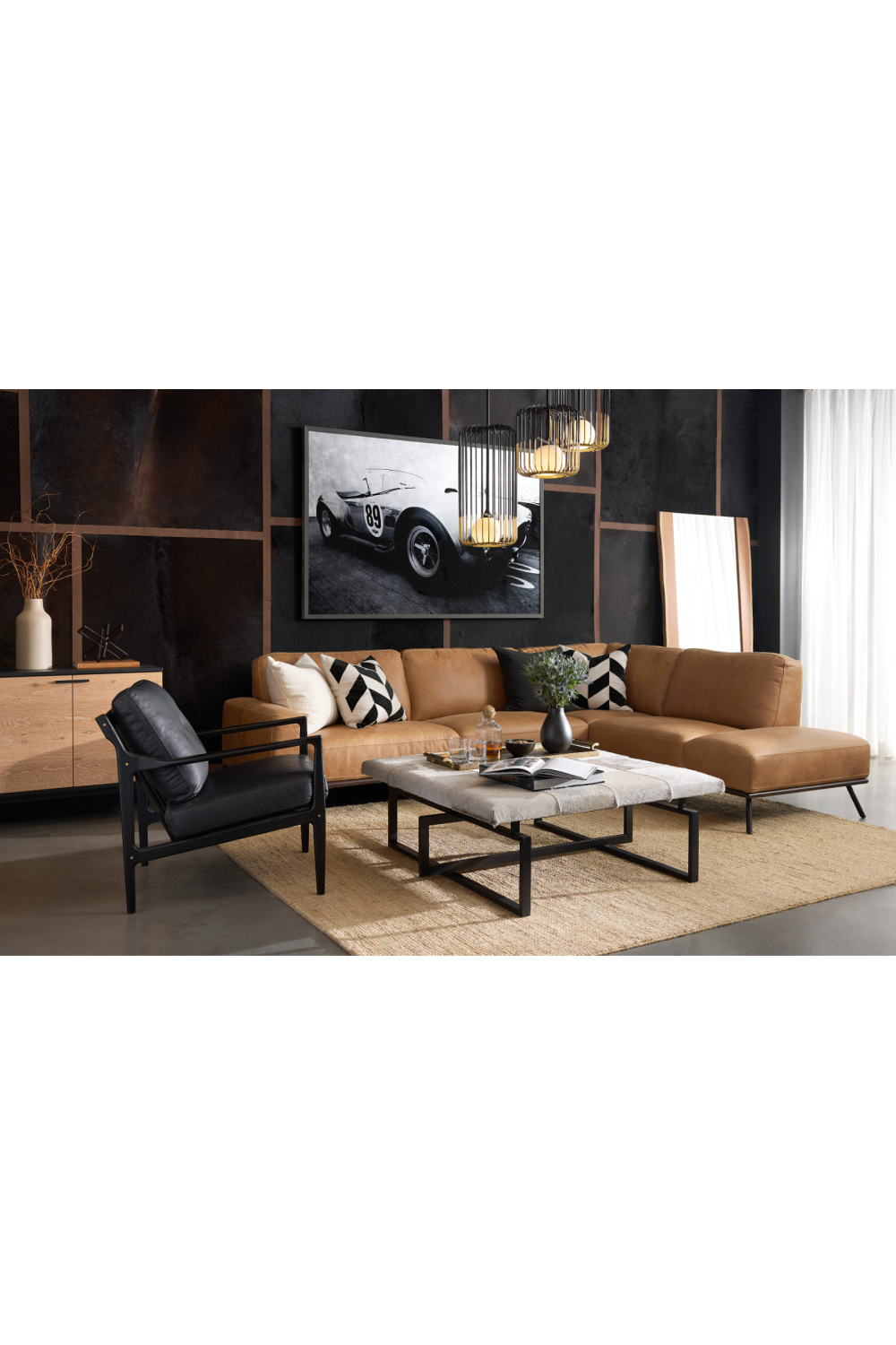 Button-Tufted Leather Lounge Chair | Splendido Gilmore