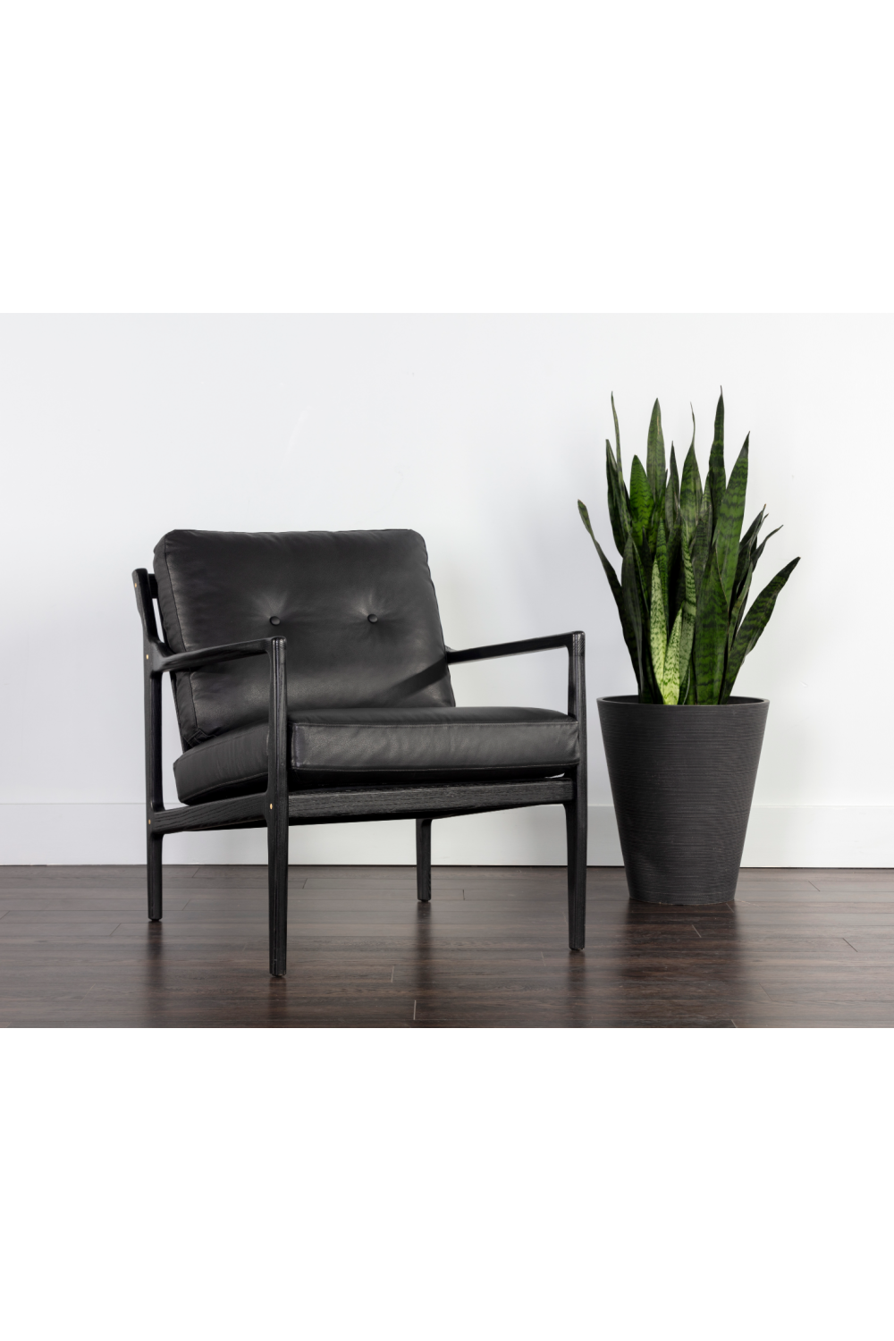 Button-Tufted Leather Lounge Chair by Splendido Gilmore Accent Chair, alternate view 24