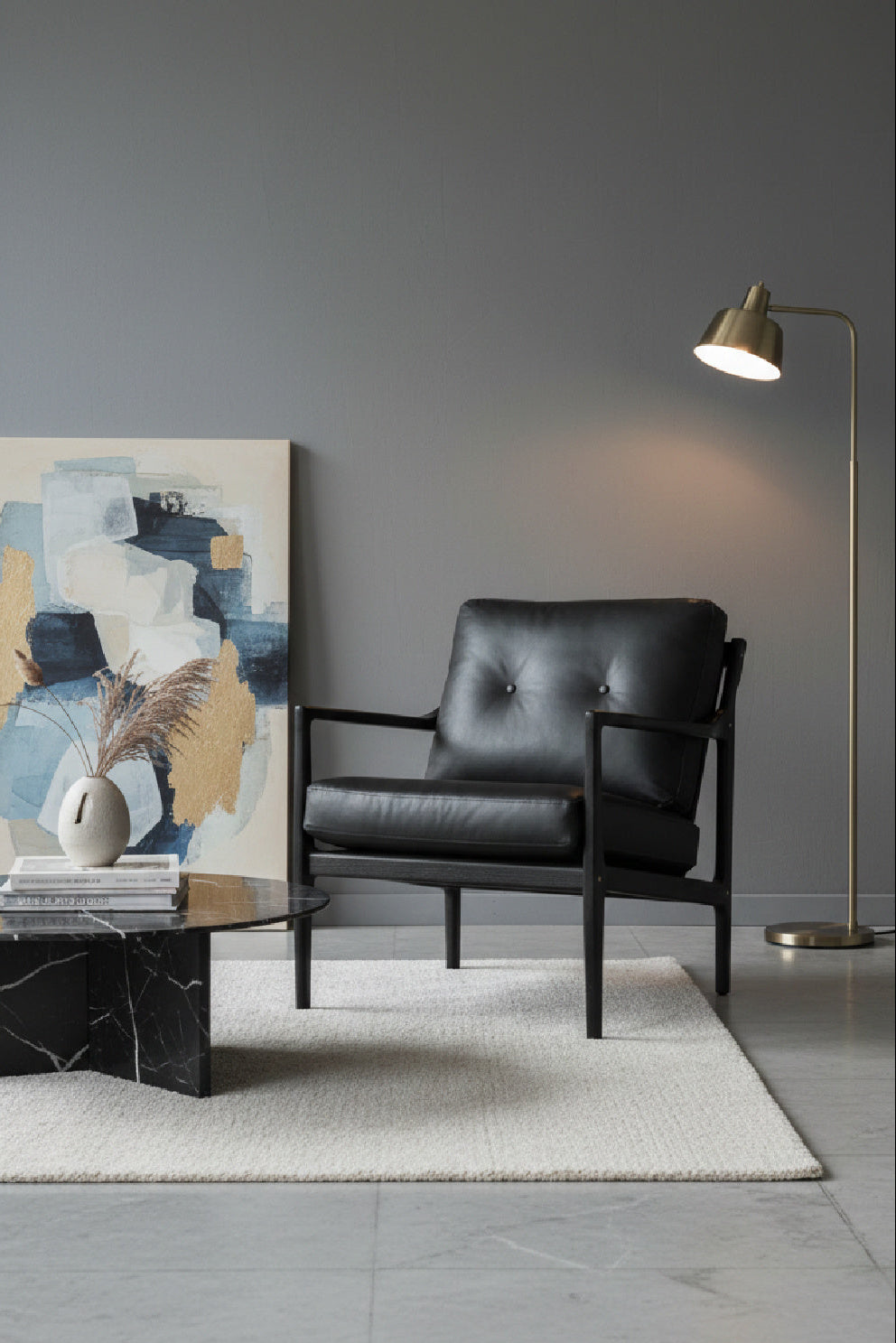 Button-Tufted Leather Lounge Chair by Splendido Gilmore Accent Chair, alternate view 14