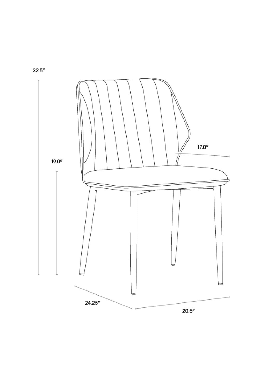 Modern European furniture - Channeled Leather Look Dining Chairs (2) - www.oroa.com